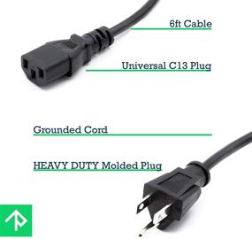 img 2 attached to 🔌 6ft UL Approved Universal Computer Monitor Power Cord | C13 Power Cable for Monitor, PC, Desktop, Printer, Scanner | 18 AWG GA NEMA 5-15P to IEC13 | Pack of 5
