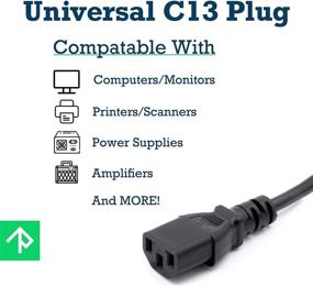 img 1 attached to 🔌 6ft UL Approved Universal Computer Monitor Power Cord | C13 Power Cable for Monitor, PC, Desktop, Printer, Scanner | 18 AWG GA NEMA 5-15P to IEC13 | Pack of 5