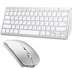 img 4 attached to TNANA Silver Bluetooth Keyboard and Mouse for iPad/iPhone (iPadOS 13/iOS 13 or Higher) - Wireless Keyboard and Mouse for iPad/iPad Air/iPad Pro/iPad Mini, iPhone, and Mac