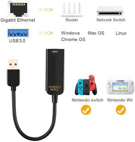 img 1 attached to High-Speed USB 3.0 Ethernet Adapter for Nintendo Switch - 1G Gigabit Ethernet LAN Network Dongle Converter, CableCreation RJ45 to USB A Wired Internet Connection for MacBook, Xiao Mi Box, PC