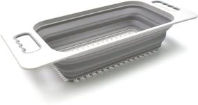 img 4 attached to 🍲 SAMMART Over The Sink Rectangular Colander (Grey): The Ultimate Kitchen Essential for Efficient Straining and Draining