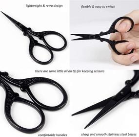 img 1 attached to BIHRTC 3.6 Inch Black Sewing Scissors - Sharp Tip Stainless Steel Scissors for DIY Stitching, Embroidery, and Needlepoint Crafts