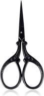 bihrtc 3.6 inch black sewing scissors - sharp tip stainless steel scissors for diy stitching, embroidery, and needlepoint crafts logo