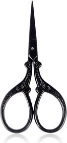 img 4 attached to BIHRTC 3.6 Inch Black Sewing Scissors - Sharp Tip Stainless Steel Scissors for DIY Stitching, Embroidery, and Needlepoint Crafts