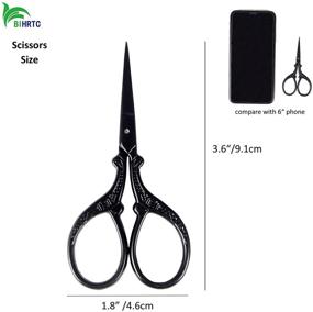 img 3 attached to BIHRTC 3.6 Inch Black Sewing Scissors - Sharp Tip Stainless Steel Scissors for DIY Stitching, Embroidery, and Needlepoint Crafts