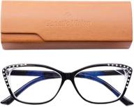 👓 enhanced vision with blue light blocking rhinestones computer readers spring hinge anti glare reading glasses 3.0 logo