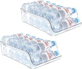 img 4 attached to 🍶 Puricon 2 Pack BPA-Free Clear Plastic Water Bottle Storage Organizer Bin, Dispenser Holder for Refrigerators, Fridge, Freezers, Cabinets, Pantry - Holds up to 9 Bottles of 16.9 oz Water