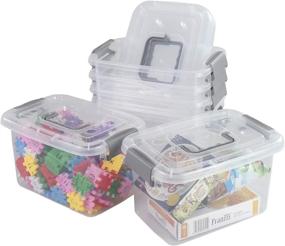 img 4 attached to 🗂️ Organize with Ease: Joyeen Stackable Clear Plastic Storage Bins – Set of 6