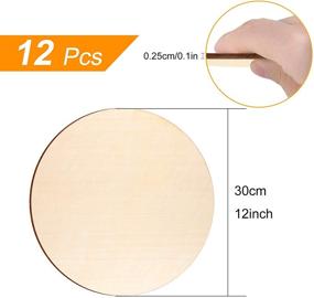 img 3 attached to 🎨 ASTARON 12 Pcs 12" Unfinished Round Wooden Circle Wood Slices for DIY Crafts, Painting, Door Hanger, Holiday Decoration