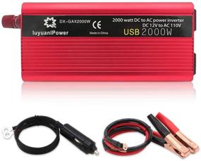 img 4 attached to 💡 LVYUAN Power Inverter 1200W/2000W - Efficient DC to AC 12V Car Inverter with USB Charging and Battery Clips