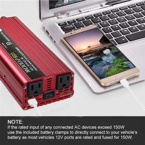 img 2 attached to 💡 LVYUAN Power Inverter 1200W/2000W - Efficient DC to AC 12V Car Inverter with USB Charging and Battery Clips