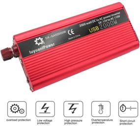 img 1 attached to 💡 LVYUAN Power Inverter 1200W/2000W - Efficient DC to AC 12V Car Inverter with USB Charging and Battery Clips