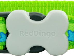 img 3 attached to Lively and Stylish: Red Dingo Lime Green with Blue Stars Dog Collar