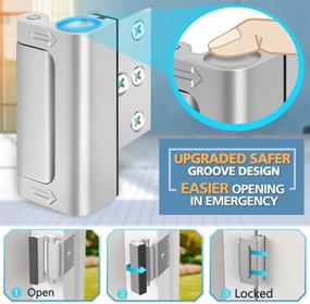 img 3 attached to 🔒 Enhanced Home Security Door Lock Reinforcement for Inward Swinging Doors - Childproof Safety Lock Defender with 3" Stop, Withstands 800 lbs - Night Lock Deadbolt Guard - Defend Your Home (1PC)