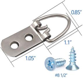 img 2 attached to 🔨 Pro Quality Heavy Duty D-Ring Picture Hangers with Screws - DaTools: 2 Hole Hardware for Hanging Pictures, Frames, Paintings, Arts & Mirrors - Ideal for Framers