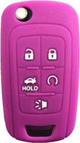 img 3 attached to 🔑 Rpkey Silicone Violet Key Fob Cover for Chevrolet Camaro Cruze Equinox Impala Malibu Sonic - 13500221 Replacement