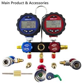 img 2 attached to 🌡️ Elitech DMG-3 AC Manifold Gauge: Accurate Refrigerant Pressure Readings with 2-Way Set and Hoses