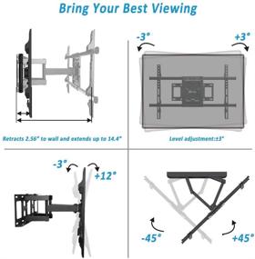 img 3 attached to 📺 EVERVIEW Full Motion TV Wall Mount Bracket | Fits 37-70 inch LED, LCD, OLED Flat Curved TVs | Dual Articulating Arms | Swivels, Tilts & Rotates | Max VESA 600X400mm | Holds up to 132lbs