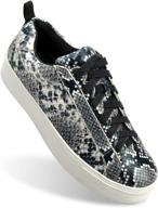 stylish and comfortable: shoe republic la women's snakeskin colorful platform sneakers for casual walking logo