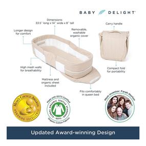 img 1 attached to Baby Delight Snuggle Nest Organic Portable Infant Lounger - GOTS Certified Organic Cotton, Unique Patented Design - Organic Oat (Pack of 1)