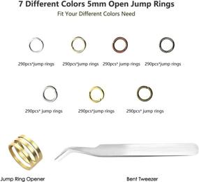 img 3 attached to 💍 2030 Pcs 5mm Open Jump Rings Kit with Opener & Tweezer - Jewelry Making Supplies & Repair Set in 7 Colors