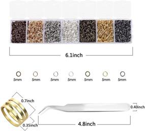 img 2 attached to 💍 2030 Pcs 5mm Open Jump Rings Kit with Opener & Tweezer - Jewelry Making Supplies & Repair Set in 7 Colors