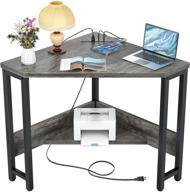 🖥️ functional armocity oak corner desk with outlets, usb ports and storage for small spaces - ideal for home office, workstation, living room, bedroom logo