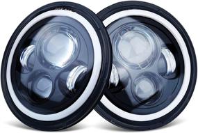 img 4 attached to 🔦 7 Inch Round LED Headlights - KASLIGHT H6024 H4-H13 Adapter Compatible with Jeep Wrangler JK TJ LJ CJ Hummer H1 H2 | High Low Sealed Beam | Halo Headlights (Pair)