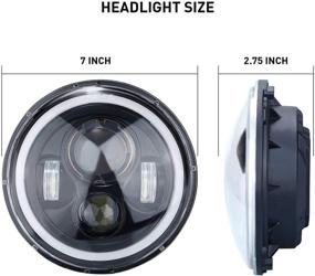 img 3 attached to 🔦 7 Inch Round LED Headlights - KASLIGHT H6024 H4-H13 Adapter Compatible with Jeep Wrangler JK TJ LJ CJ Hummer H1 H2 | High Low Sealed Beam | Halo Headlights (Pair)