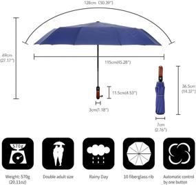 img 3 attached to Leodauknow Automatic Umbrella Windproof Protection Ergonomic