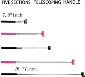 img 3 attached to 🎁 Set of 2 Portable Extendable Back Scratchers - Stainless Steel Telescopic Back Scratcher Kit - with Exquisite Gift Packaging (Black and Pink)