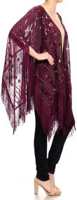 img 1 attached to Anna Kaci Oversized Fringed Evening Onesize Women's Accessories: Stunning Scarves & Wraps