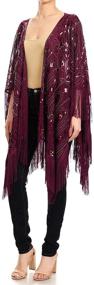 img 2 attached to Anna Kaci Oversized Fringed Evening Onesize Women's Accessories: Stunning Scarves & Wraps