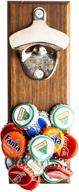 hostwel magnetic bottle opener wall mounted and cap catcher - 🍻 premium stainless steel construction - perfect gift for beer lovers, men, and women logo