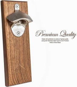 img 3 attached to HostWel Magnetic Bottle Opener Wall Mounted and Cap Catcher - 🍻 Premium Stainless Steel Construction - Perfect Gift for Beer Lovers, Men, and Women