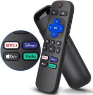 🖥️ universal roku remote with apple tv+, netflix, disney+, hulu buttons for philips, jvc, rca, magnavox, sanyo, lg, haier tv logo