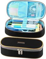 🖋️ oxford waterproof pen case by homecube - big capacity pencil bag and makeup pen pouch for men & women, durable stationery bag and pen holder in black logo