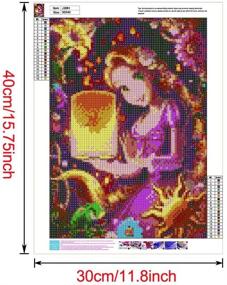 img 3 attached to 🧜 Full Drill Ariel Diamond Painting Kit - DIY 5D Diamond Painting by Number, Rhinestone Crystal Drawing Gift for Kids/Adults - 16"x12" Art Painting for Home/Room/Living Decoration