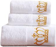 wdtbfy premium 100% cotton bath towel set - 1 bath towels,1 hand towel & 1 washcloth; luxury, super soft, highly absorbent, hotel & spa quality logo