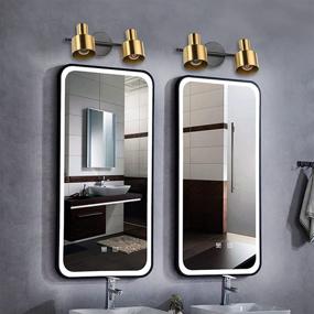 img 2 attached to 🛁 2020 YHTlaeh Bathroom Vanity Light Fixtures, Brushed Brass Metal Shade, 4-Light Modern Wall Bar Sconce Over Mirror (Bulb Excluded) in Black Brass (2-Lights)