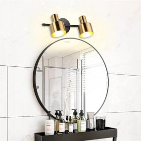 img 1 attached to 🛁 2020 YHTlaeh Bathroom Vanity Light Fixtures, Brushed Brass Metal Shade, 4-Light Modern Wall Bar Sconce Over Mirror (Bulb Excluded) in Black Brass (2-Lights)