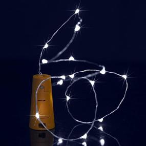 img 2 attached to 🍾 CylaPex 10 Pack Wine Bottle Lights: 20 LED Copper Wire Cork Lights for DIY Decoration, Wedding, Party, Christmas, Halloween (Cool White)