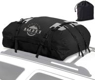 🚗 15 cubic feet waterproof car rooftop cargo carrier - ideal for travel or off-roading - shield jacket, double vinyl construction, easy to use - suitable for cars, vans, and suvs (black) logo