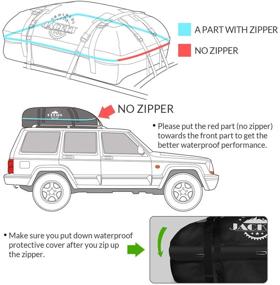 img 2 attached to 🚗 15 Cubic Feet Waterproof Car Rooftop Cargo Carrier - Ideal for Travel or Off-Roading - Shield Jacket, Double Vinyl Construction, Easy to Use - Suitable for Cars, Vans, and SUVs (Black)