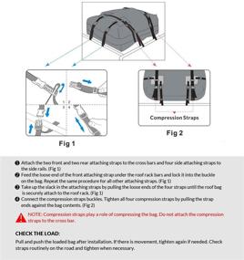 img 3 attached to 🚗 15 Cubic Feet Waterproof Car Rooftop Cargo Carrier - Ideal for Travel or Off-Roading - Shield Jacket, Double Vinyl Construction, Easy to Use - Suitable for Cars, Vans, and SUVs (Black)