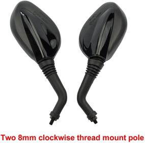 img 2 attached to 🛵 Enhance Visibility on Your GY6 Scooter: GOOFIT 8mm Black Rear View Mirror Pair for 50cc-250cc Scooter Moped Motorcycle