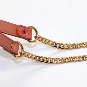 img 2 attached to 👜 DIY PU кожаный ремешок с золотой железной цепью - аксессуары для сумок на цепочке, ремни для сумок, замены плечевых перекрестных шлейек | Металлические пряжки - Розовый ремешок