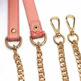 img 1 attached to 👜 DIY PU кожаный ремешок с золотой железной цепью - аксессуары для сумок на цепочке, ремни для сумок, замены плечевых перекрестных шлейек | Металлические пряжки - Розовый ремешок