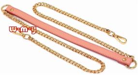 img 4 attached to 👜 DIY PU кожаный ремешок с золотой железной цепью - аксессуары для сумок на цепочке, ремни для сумок, замены плечевых перекрестных шлейек | Металлические пряжки - Розовый ремешок