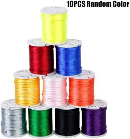 img 1 attached to 🎨 ROSENICE 10M 0.5mm Strings Ropes Cords for DIY Necklace Bracelet Craft Making - Set of 10 Colors